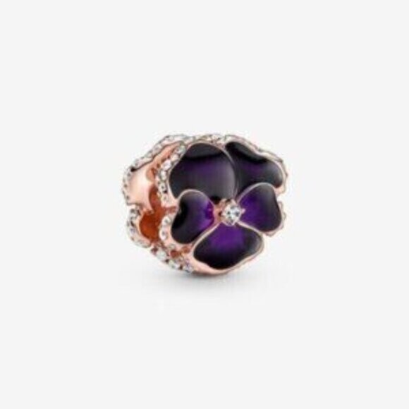Pandora Purple Flower Charm Bracelet - Picture 1 of 5